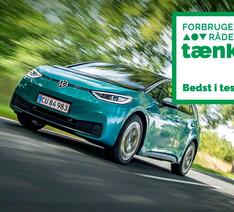 Elbil på vej med Bedst i Test-logo