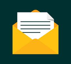 illustration af brev eller mail med konvolut