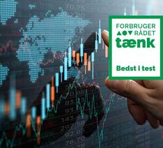 Skørm med udvikling i obligationsmarked med en finger, der peger