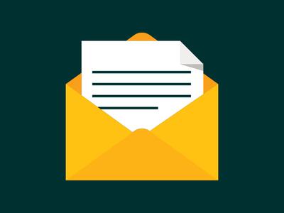 illustration af brev eller mail med konvolut